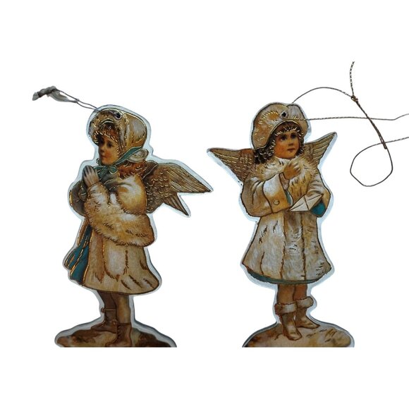 Set Of 4 Vintage Merrimack Publishing Co. Angel Ornaments 1981 - Picture 3 of 6